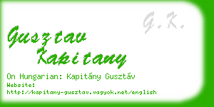 gusztav kapitany business card