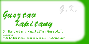 gusztav kapitany business card